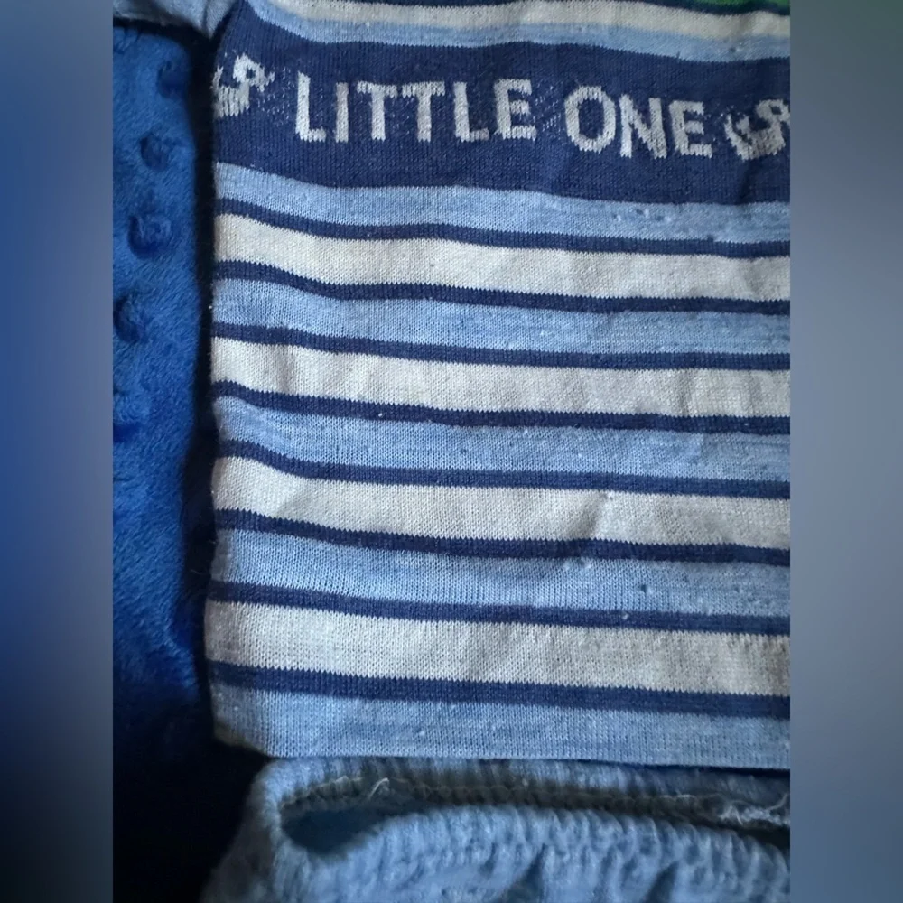 Health-tex 70’s Vintage Baby Blue Striped Soft Shirt and Shorts